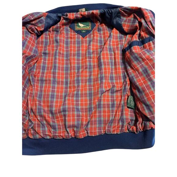 Field & Stream Full Zip Jacket Men's Size XL Plaid Lined Cotton Blend Navy Blue - Picture 3 of 7